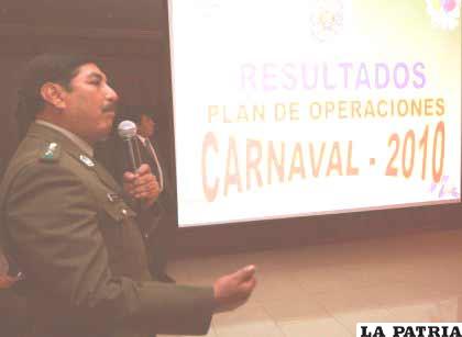 El Comandante de la Policía Nacional, Oscar Nina brinda informe sobre los resultados de Carnaval