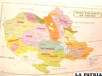 Mapa mal dibujado donde se hacen evidentes las pérdidas de territorio por ese motivo