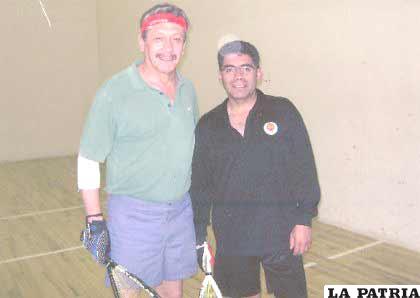 Ramiro Arzabe y Julio Hidalgo en el raquetbol Sénior