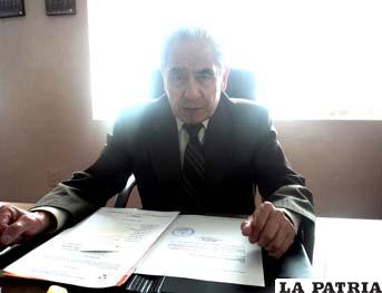 El presidente de la Cámara Departamental de Minería de Oruro, Gonzalo Quintela