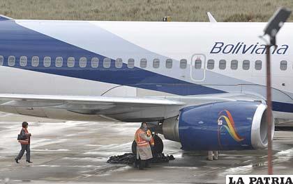 Avión de la empresa Boliviana de Aviación (Boa) sufrió un percance al aterrizar en el aeropuerto internacional de El Alto