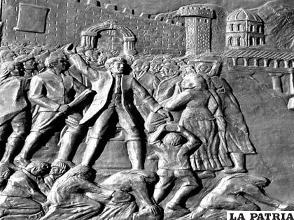 Grabado de la Revolución del 10 de Febrero
