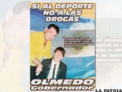 Afiche que utiliza el diputado Alfredo Olmedo