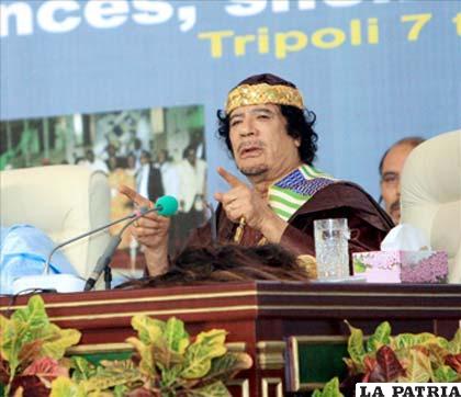 El líder libio Muamar El Gadafi, dejó claro que no tiene intención de abandonar el poder