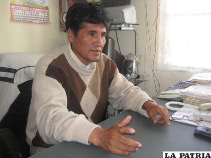 Secretario general de los choferes de Oruro, Rigoberto Mamani