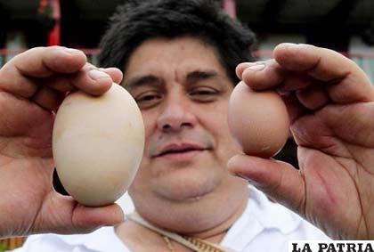 Diferencia del huevo de casi un cuarto de kilo en relación a uno normal