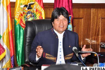 Evo Morales Ayma, presidente del Estado Plurinacional de Bolivia