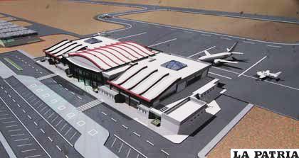 Maqueta del aeropuerto internacional de Oruro