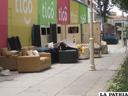 La imagen después del desalojo que hicieron los gremiales de Oruro