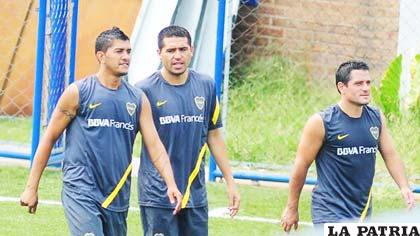 Riquelme entrenó con el plantel de Boca Juniors
