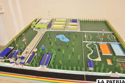 Maqueta de la planta de tratamiento de residuos sólidos