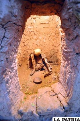 Una de las momias que se encuentran en el museo Eduardo López Rivas