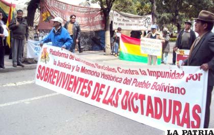 Víctimas de la dictadura piden se respete sus derechos