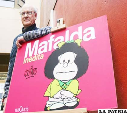 Joaquín Lavado, Quino, junto a su creación, Mafalda