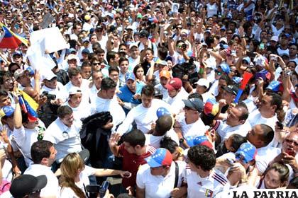 Marcha pacífica que se llevó adelante en Venezuela