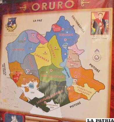 Desde la Gobernación aseguran que Oruro no tiene mapa oficial, pero imprimen y difunden mapas del departamento