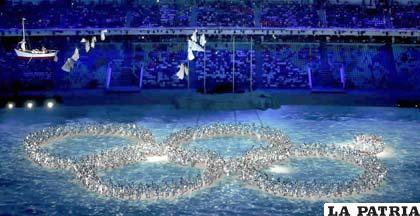 Durante el acto de clausura de los Juegos de Invierno Sochi 2014