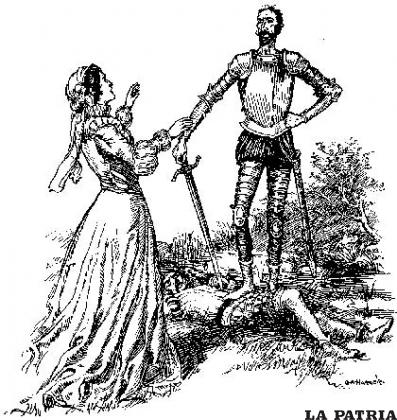 Don Quijote declarando su amor a Dulcinea de Toboso
