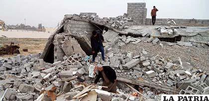 Uno de los palacios destruidos del fallecido dictador Saddam Hussein