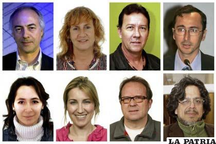 Juan Carlos Iragorri, Margarita Esparza Moles, Domingos Peixoto, Roberto Navia Gabriel, María Arce, Nuria Mejías Ruiz, José Luis Fernández Cabeza y Fernando Iwasaki