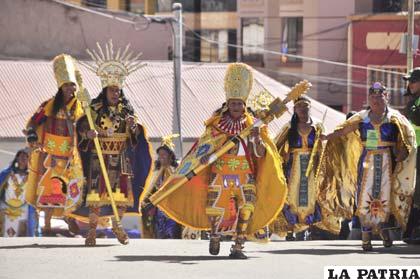 Representación de los jefes incas en la actualidad