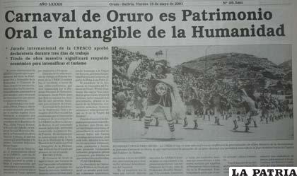 2001-05-18 Oruro Patrimonio Unesco