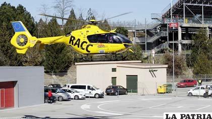 El piloto español fue trasladado de emergencia en helicóptero a un Centro médico