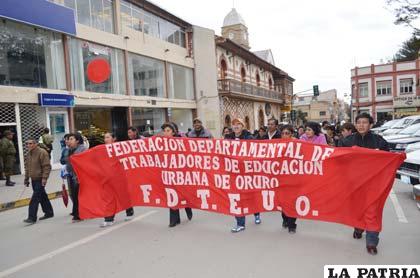 Los maestros durante la última movilización del 2014