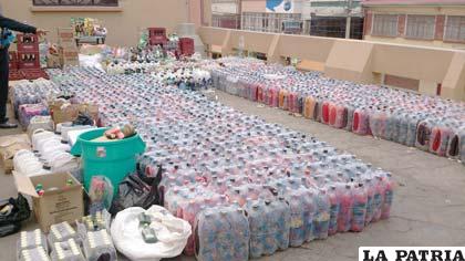 Parte del lote de bebidas alcohólicas decomisadas durante el Carnaval y días previos