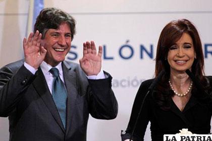 El ex vicepresidente Amado Boudou junto a la ex presidenta argentina, Cristina Fernández