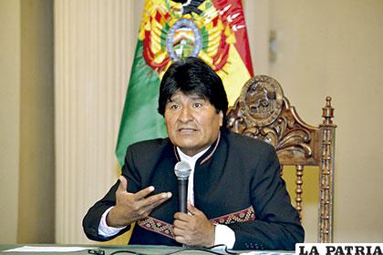 Presidente Morales en conferencia de prensa /abi.bo