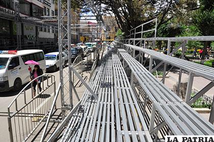 Graderías en esta gestión son armadas directamente por el municipio en el futuro podrían haber modificaciones