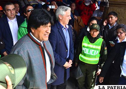 Presidente Evo Morales estuvo ayer en Oruro