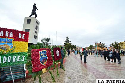 El homenaje se realizó en proximidades del monumento a Sebastián Pagador