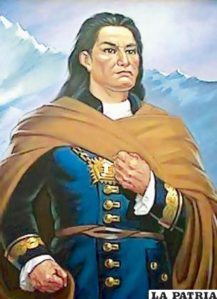 El líder indígena Túpac Amaru que debía llegar a Oruro