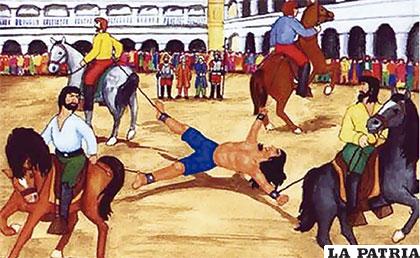 Gráfica que muestra la muerte de Amaru