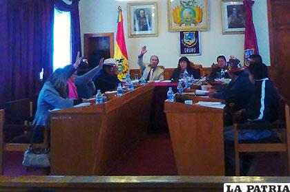 Sesión del Concejo Municipal que se realizó ayer