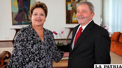 La presidenta de Brasil, Dilma Rousseff, y el ex presidente Luiz Inácio Lula da Silva