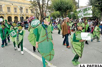 Grupo Scout Ustáriz exhibió mensajes ambientales