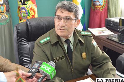 El comandante de la Policía en Oruro, coronel Juan Luis Torrelio