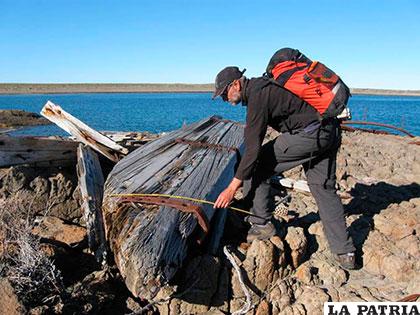 Restos de barcos hundidos frente a las costas patagónicas de Argentina