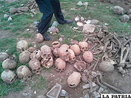 Huesos encontrados en el municipio rural de Choquecota