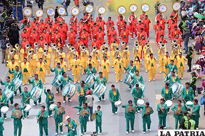 La banda Bolivia durante el Carnaval de Oruro del 2016 /Archivo