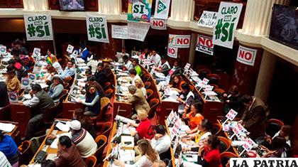 El Legislativo fue un espacio para las campañas por el Sí y por el No antes del 21 de febrero de 2016 /ANF