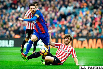 Messi supera la marca de su rival, Barcelona venció 3-0 al Athletic