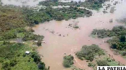 Lugares que sufren inundación en San Ignacio de Moxos /ANF