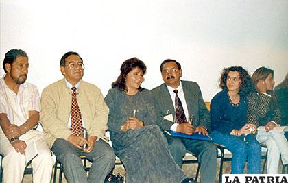 Sucre marzo de 1998, con Zulma Yugar e Yves de Ménorval, seminarios preparatorios de la Obra Maestra