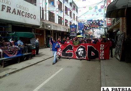 La COD Oruro nuevamente en movilizaciones