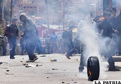 Segunda jornada violenta que se suscito en La Paz por conflicto de cocaleros de Yungas /Erbol-ANF