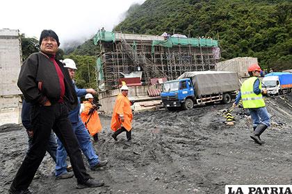 Presidente Morales supervisa la construcción de la hidroeléctrica San José /ABI.BO
